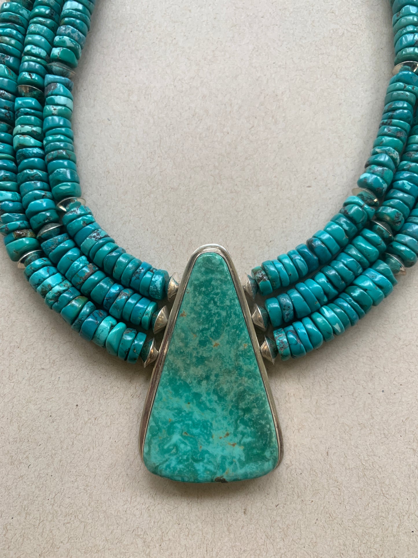 New Turquoise Necklace by Nestoria Pat Coriz - Santo Domingo Pueblo Tribe