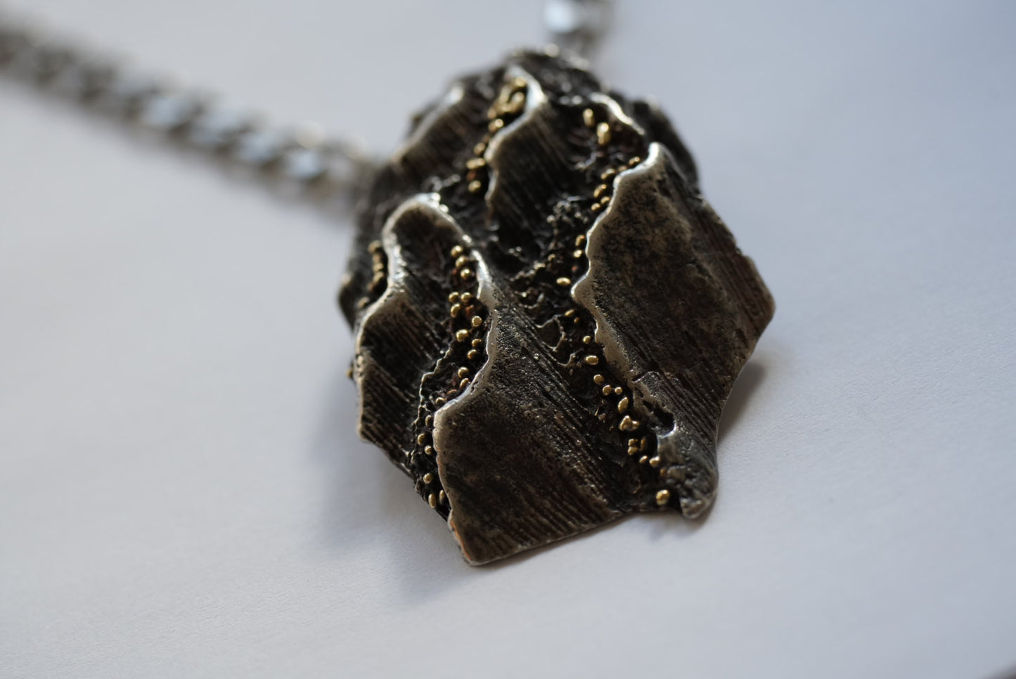 2023 - "Uplift" Brain Coral Imprint Sterling Pendant with 18k granulation by Jenn Dewey - FAIRMINED Silver & Gold