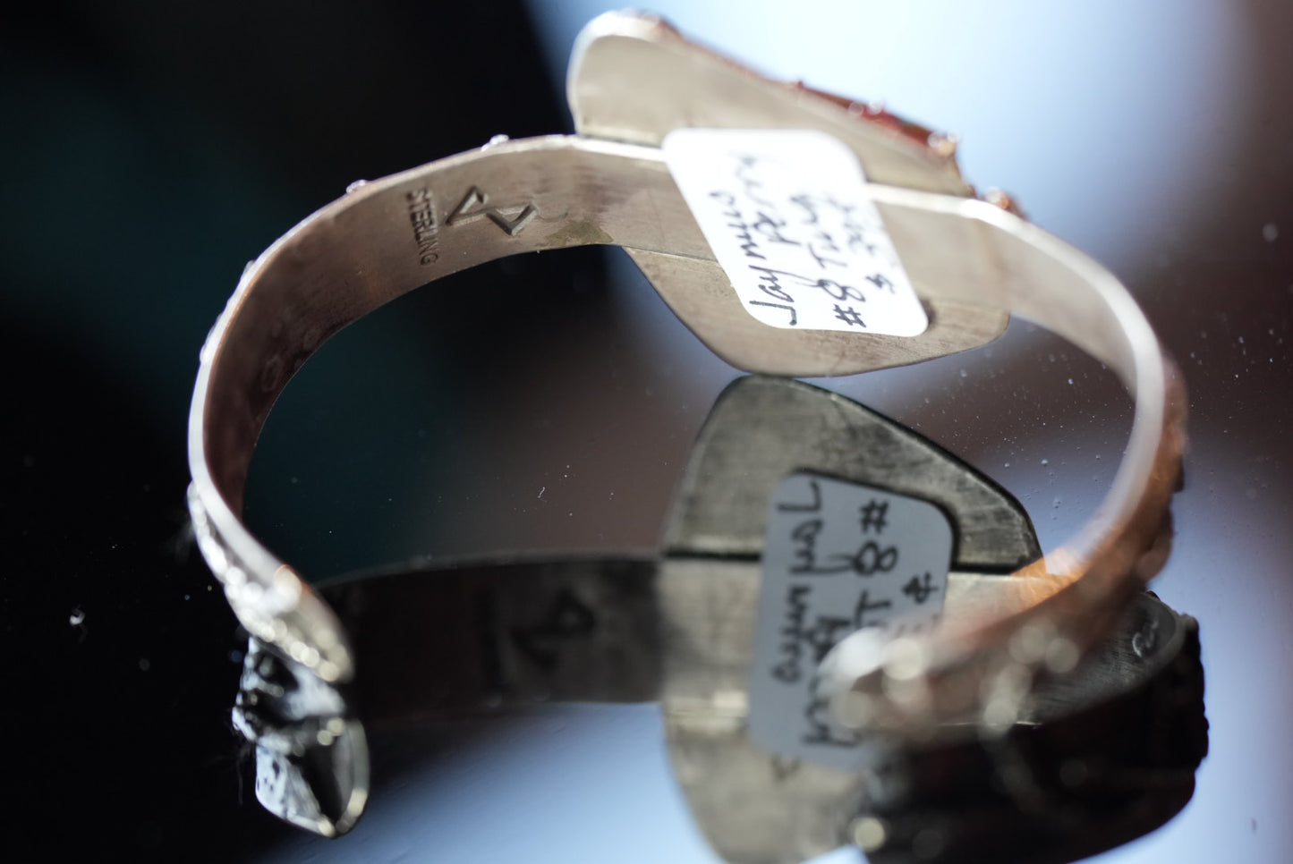 "Juniper" #8 Turquoise Cuff Bracelet in Sterling Silver by Jaymus Perry, of the Navajo Nation