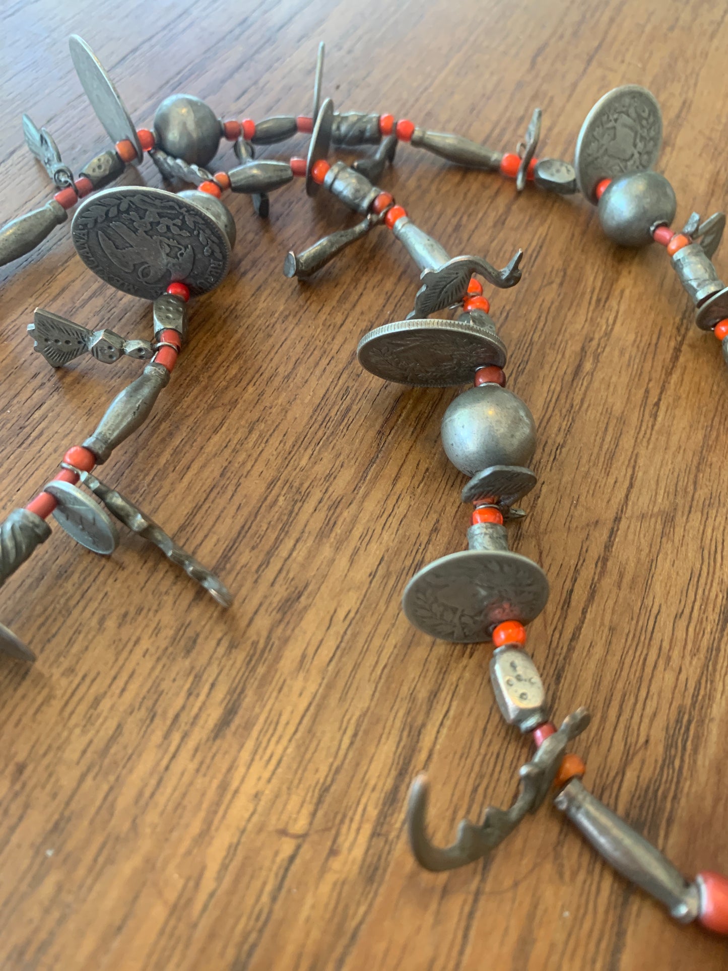 Vintage Guatemalan Chachal Necklace with Venetian White Heart Beads