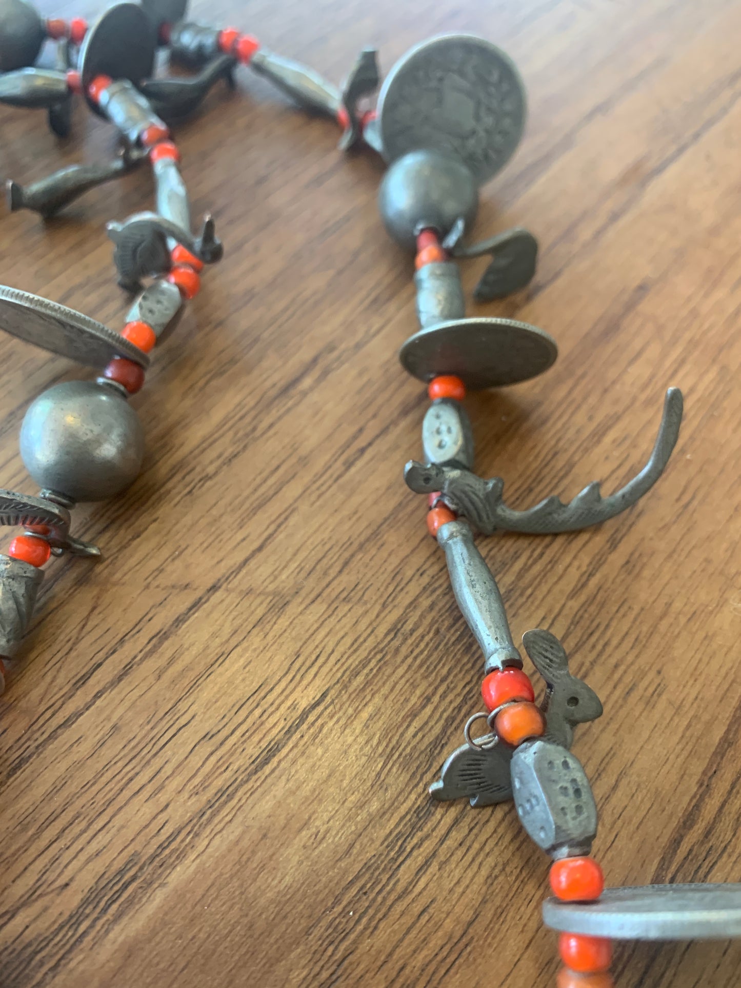 Vintage Guatemalan Chachal Necklace with Venetian White Heart Beads