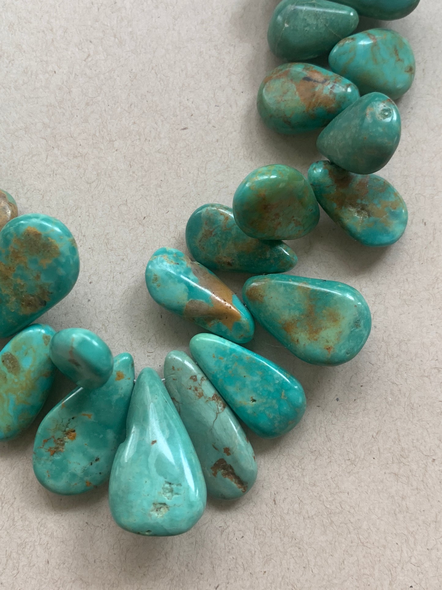 New Navajo Handcut Tab Turquoise Necklace - by Evelyn Begay of Navajo Nation