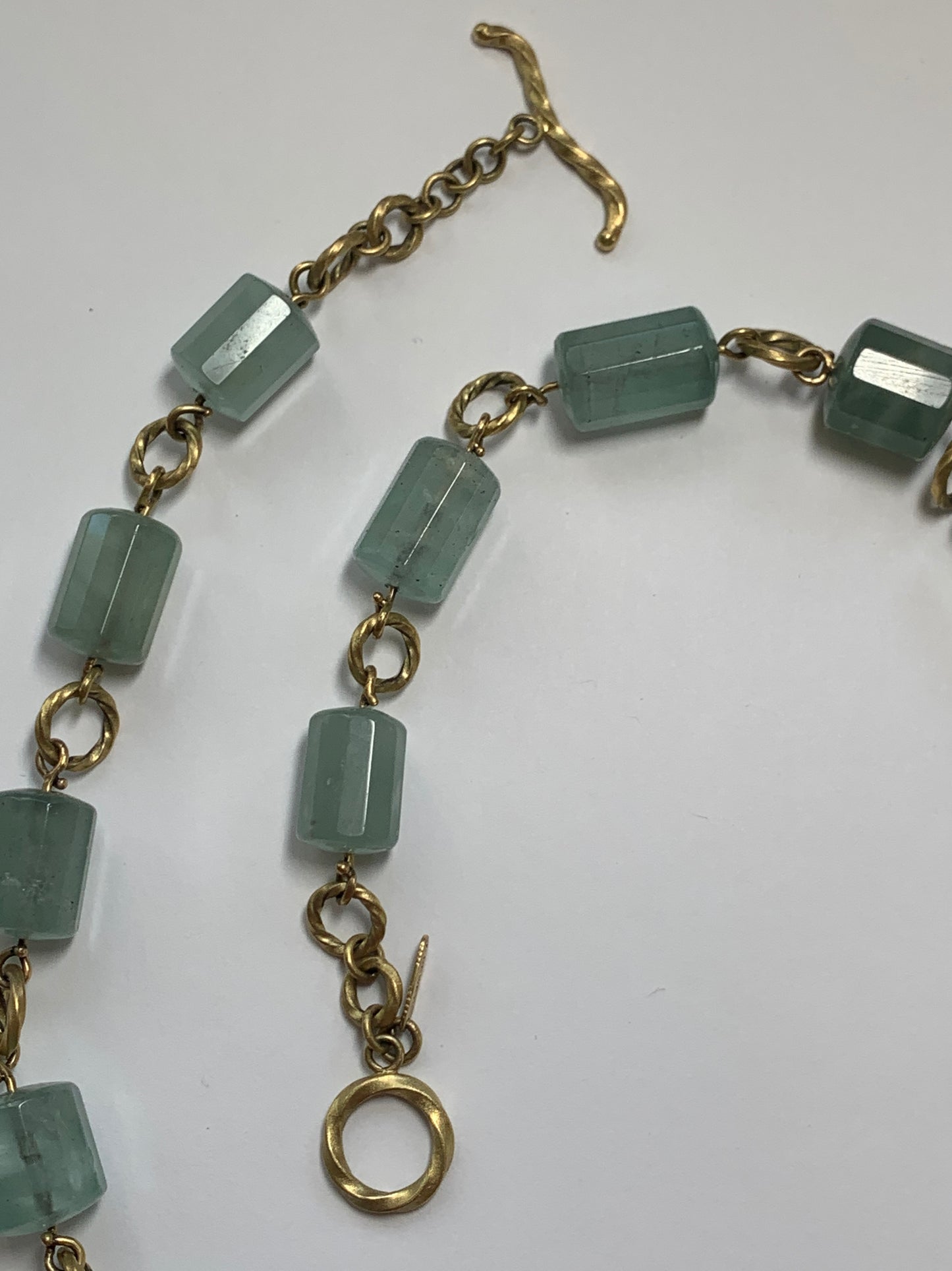 New - Brazilian Aquamarine Chain Necklace - Reclaimed 18k gold - by Jenn Dewey