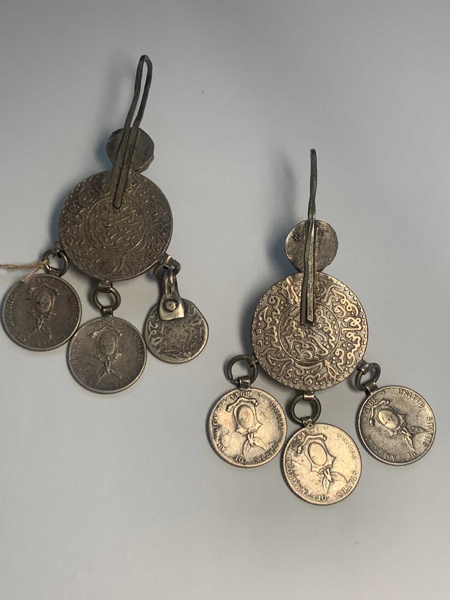Vintage Moroccan Jingle Coin Earrings from Tazenacht, Morocco - Standard size