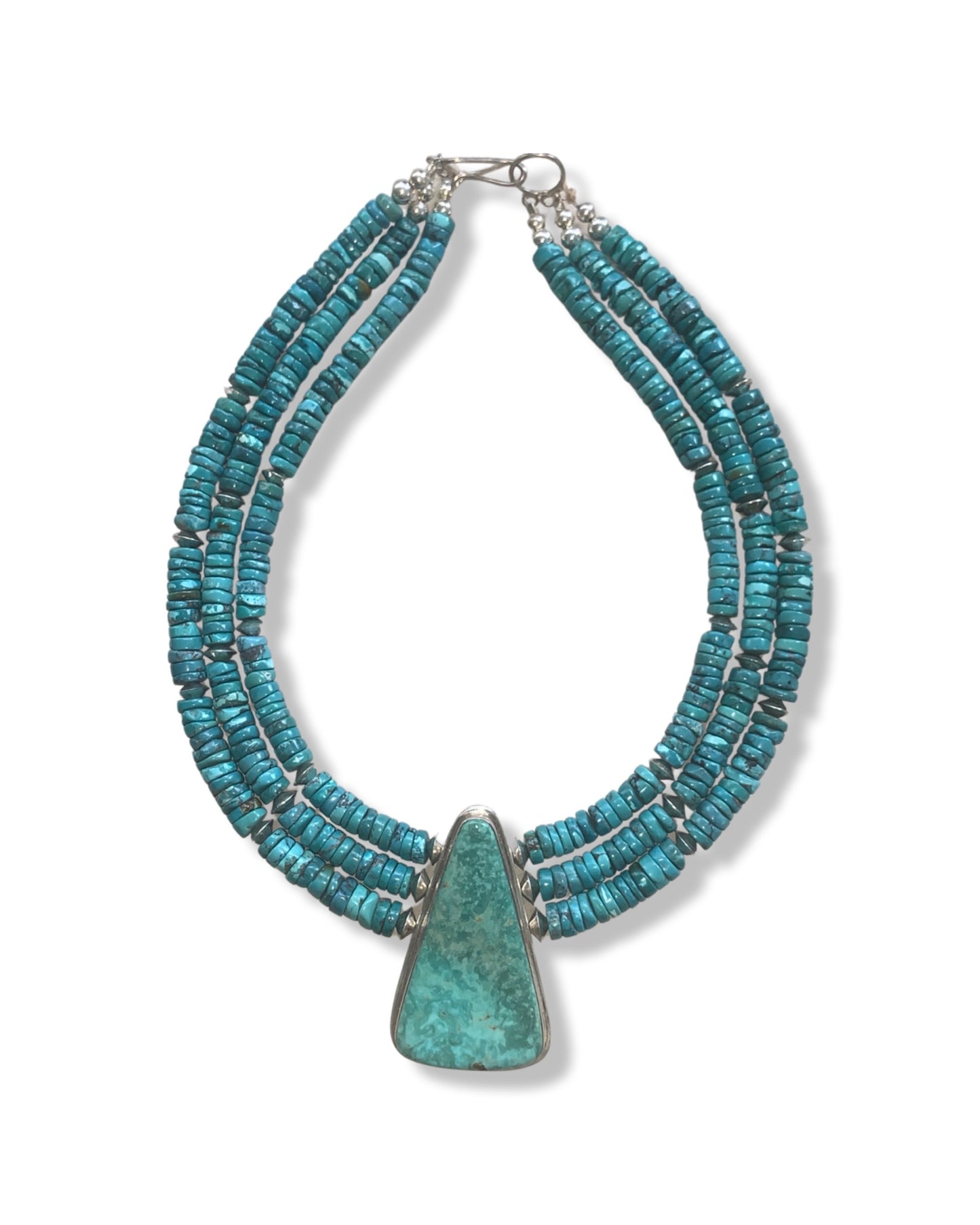 New Turquoise Necklace by Nestoria Pat Coriz - Santo Domingo Pueblo Tribe