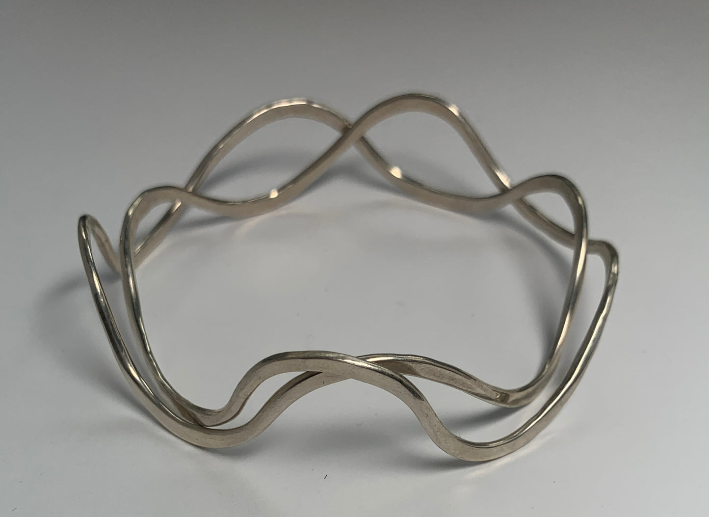 New - Handwrought “River Bangles" in Recycled Sterling Silver Sterling by J Dewey - 12 Guage