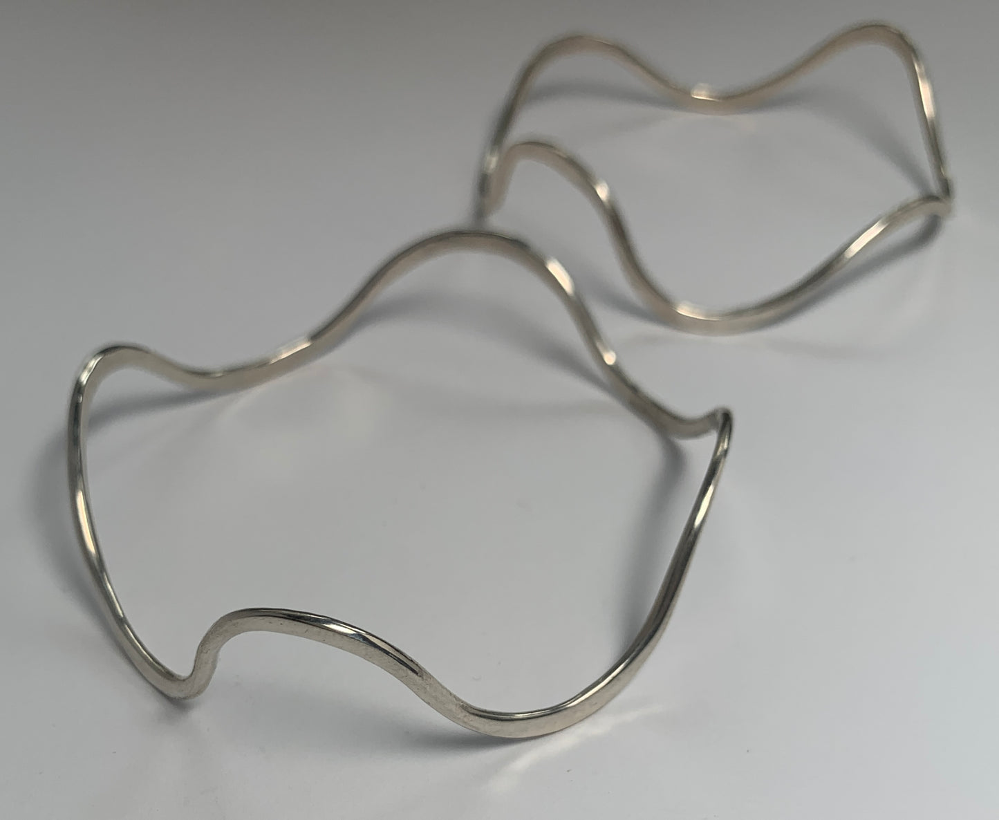 New - Handwrought “River Bangles" in Recycled Sterling Silver Sterling by J Dewey - 12 Guage