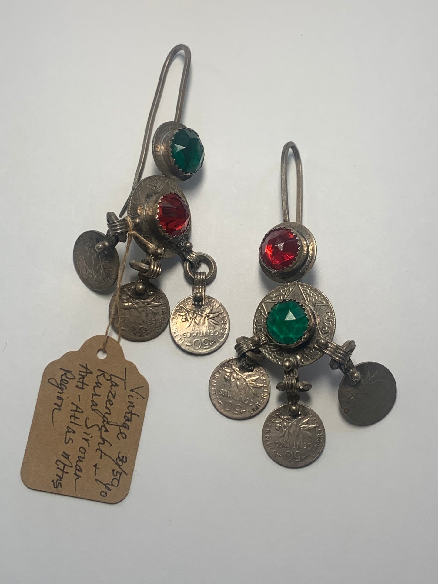 Vintage Moroccan Jingle Coin Earrings from Tazenacht, Morocco - Large