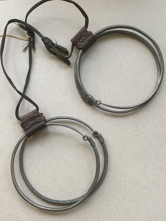 Antique Ait Herbil or Haratin, Moroccan Full Ear Hoops - Silver