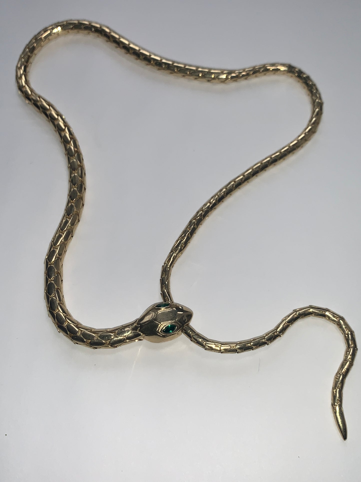 New 14k Gold Articulated Snake Necklace / Choker - Turkish