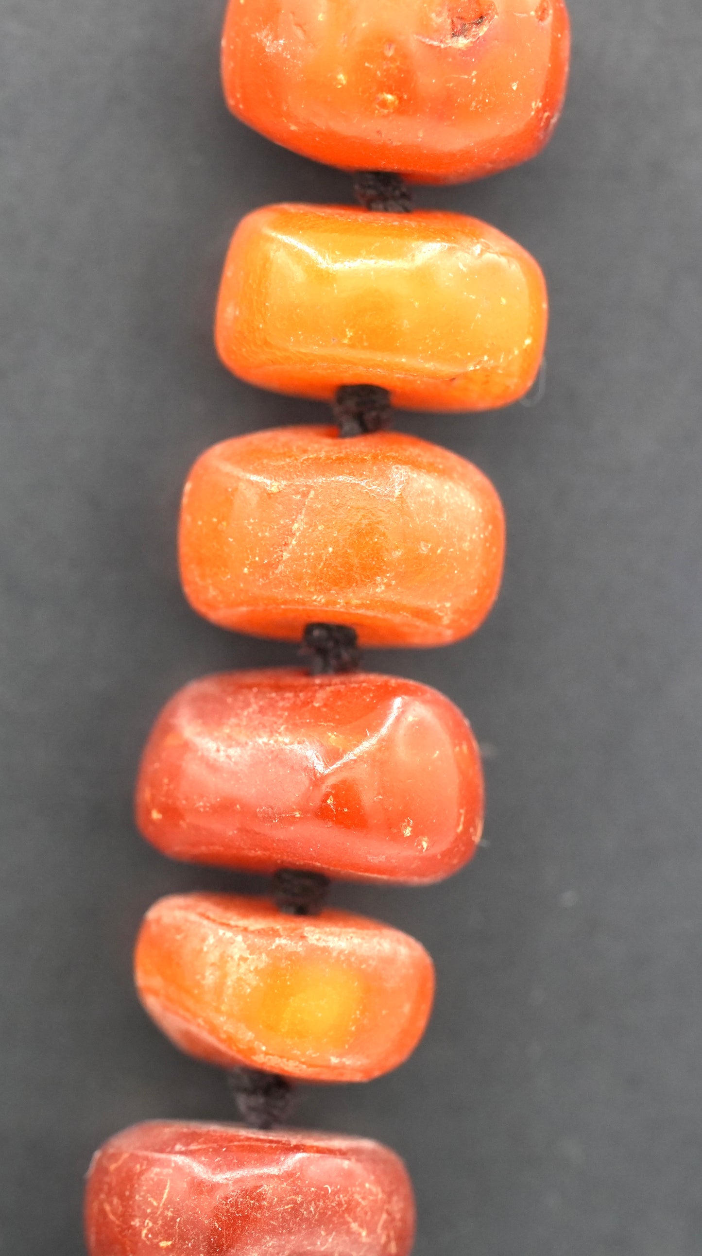 Vintage Baluchi & Nepalese Silver Beads with Antique Fossil Amber Beads - Finished With Chain (Not Pictured).