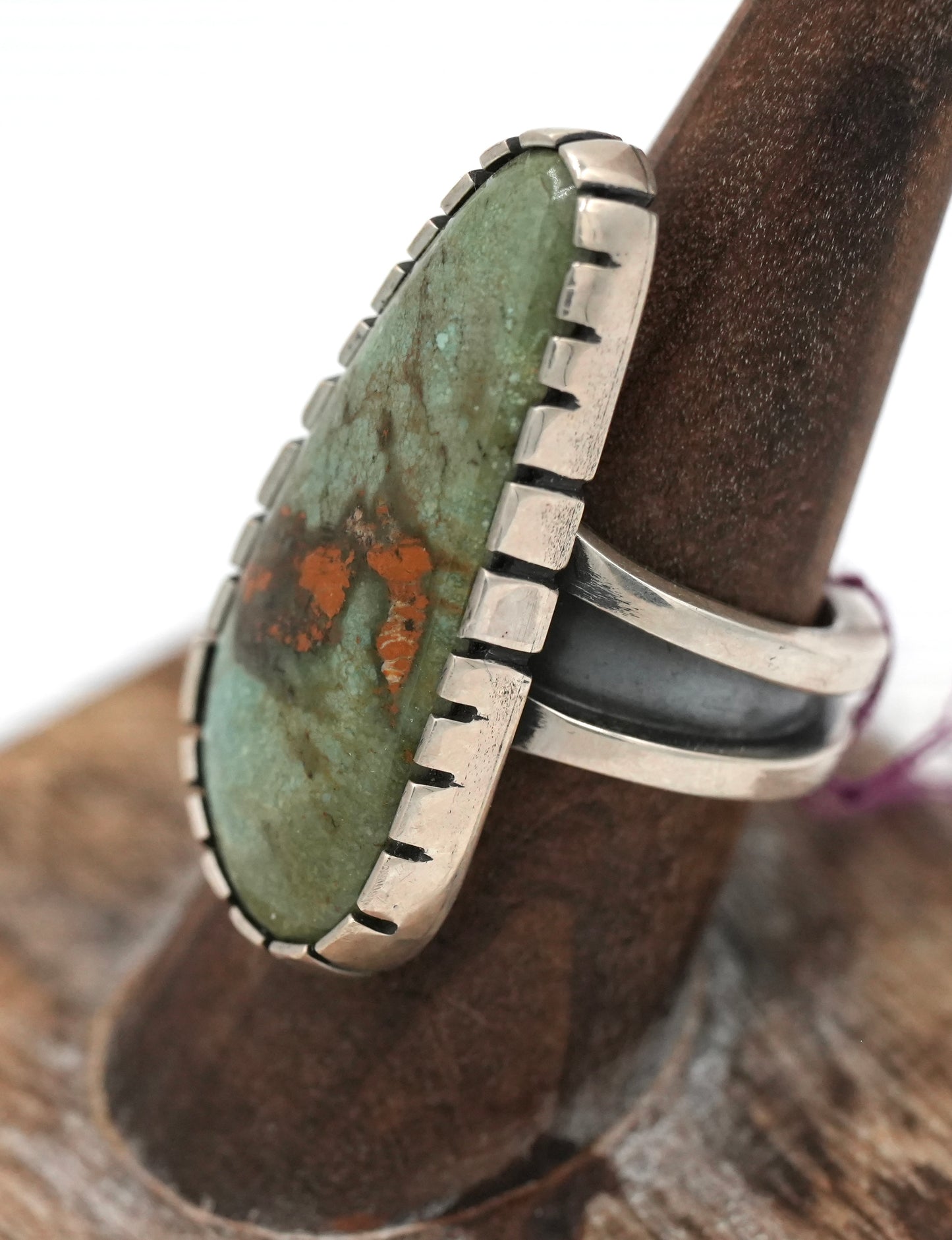 New!  Royston Ribbon Turquoise Ring by Peter Nelson of Navajo Nation - Sterling - Size 7.5
