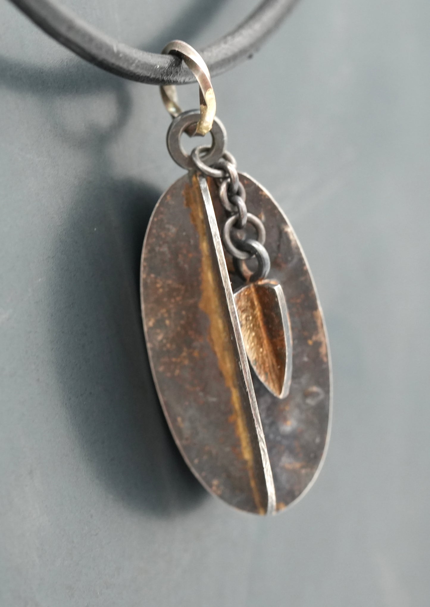New - 3D Handfabricated "Pod & Seed" Necklace by Jenn Dewey - Sterling Silver & fused 18k gold - Great Push Gift!  OOAK