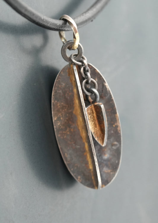 New - 3D Handfabricated "Pod & Seed" Necklace by Jenn Dewey - Sterling Silver & fused 18k gold - Great Push Gift!  OOAK