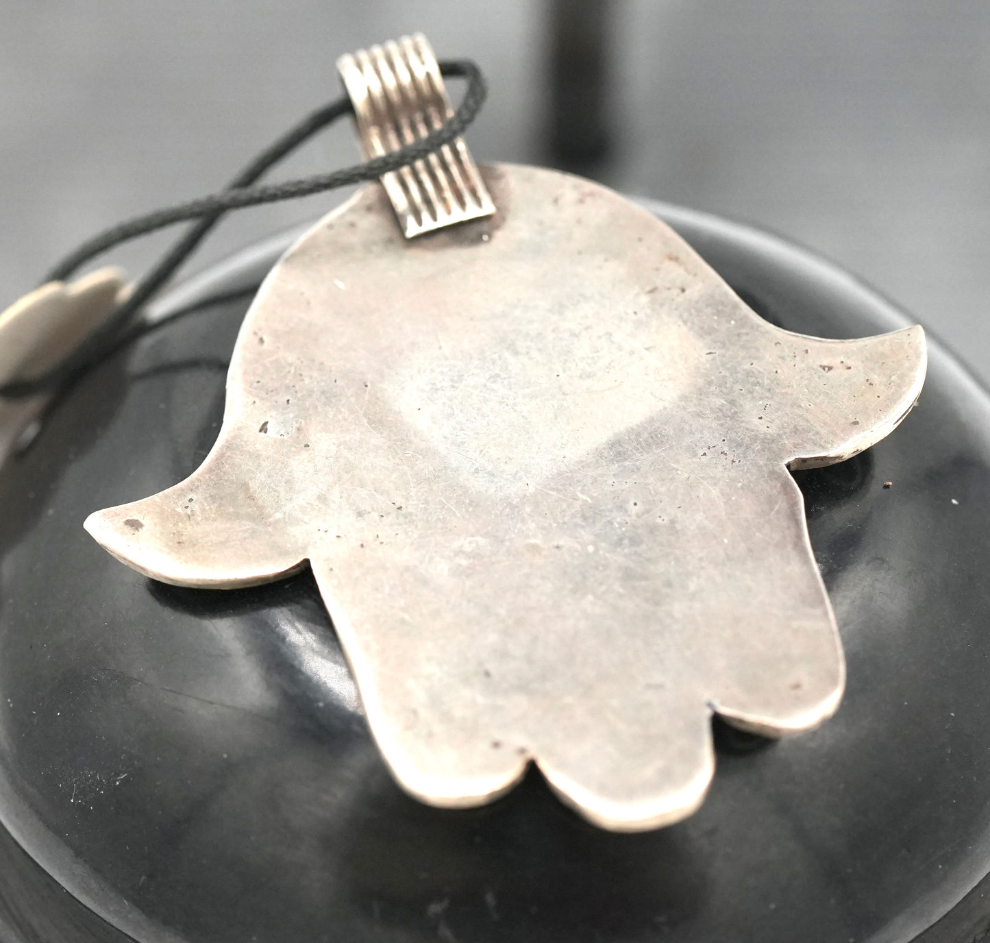 New - Moroccan Hamsa (Hand of Fatima) Enameled Silver Pendant - Made in Tiznit