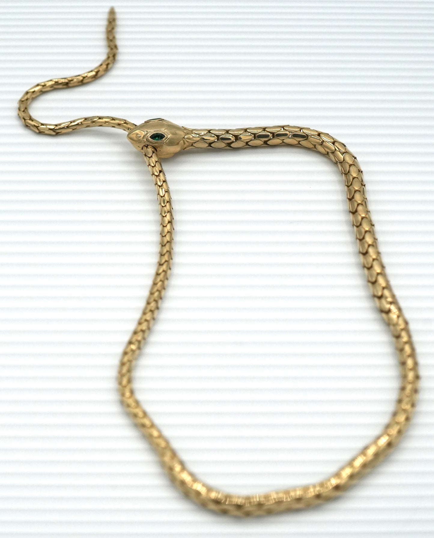 New - 14k Gold - Articulated Snake Adjustable Length Choker Necklace - Turkish Goldsmith Made