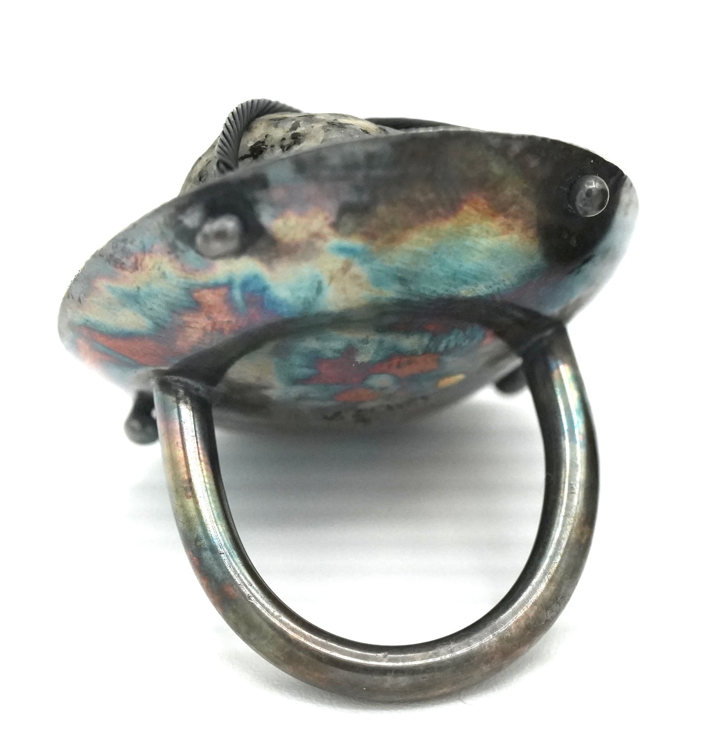 New - "Pet Rock" Perfume Ring by Jenn Dewey - Found Beach Pebble set in Reclaimed Sterling Silver - Size 6.5