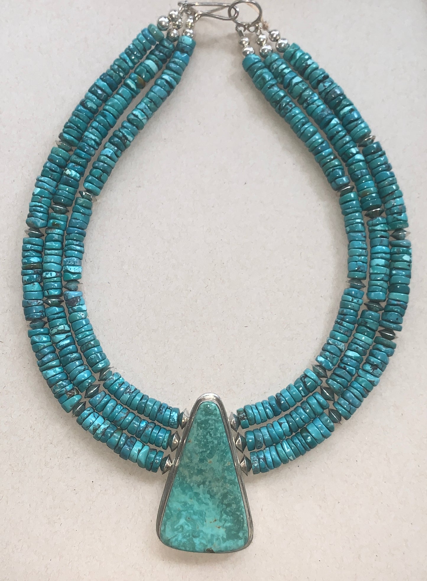 New Turquoise Necklace by Nestoria Pat Coriz - Santo Domingo Pueblo Tribe