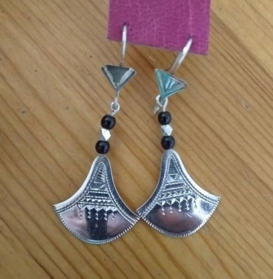 NEW!  Tuareg Made Statement Ring in Sterling Silver and Rosewood by Alassan Didi of Niger, Africa - Size 8.5 US