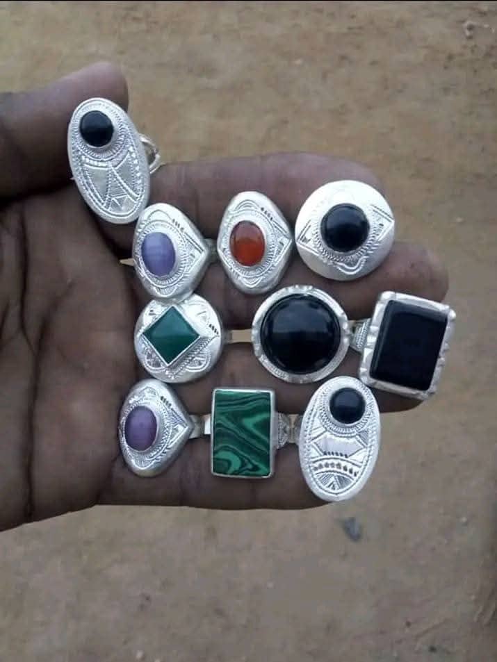 NEW!  Tuareg Made Statement Ring in Sterling Silver and Rosewood by Alassan Didi of Niger, Africa - Size 8.5 US